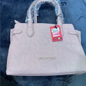 Valentino Light Pink Embossed Satchel